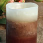 Flameless Mottled Brown And Ivory Candle 3 x 5
