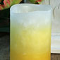 Enjoy Mottled Yellow And White Flameless Candle 3 x 5 Inch