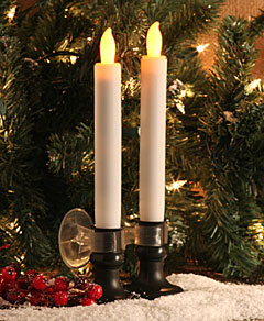 Cordless Window Candles Battery Operated with Timer Set of 2