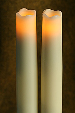 9 Inch Ivory Taper Candles Set of 2 - Melted Edge