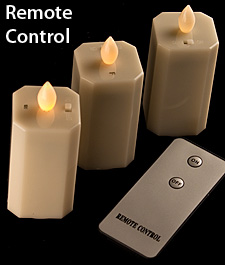 Set of 3 Remote Control LED Flickering Votive Candle