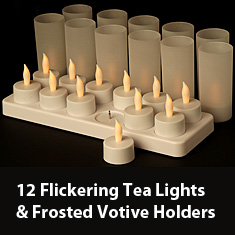 Flameless Rechargeable Tea Lights Set Of 12