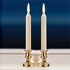 Formal 12 Inch Ivory Flameless Taper Candle Kit (Set of 2)