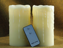 Set of 2 Remote Control Flameless Candles 3.25 x 6.5 Inch
