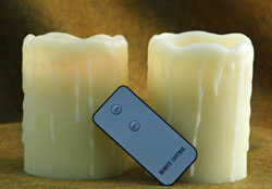 Set of 2 Remote Control Flameless Candles 3.25 x 4.5 Inch