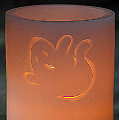 6 Inch White Flying Ghost Flameless Candle