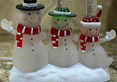 Lava Type Glitter Snow Family Candlesticks