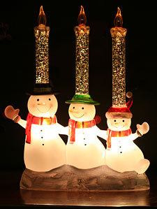 Lava Type Glitter Snow Family Candlesticks