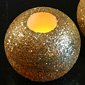 Mini Wax Flameless Glitter Balls - Gold - Set Of 2