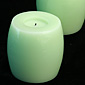 4 Inch Hurricane Green Vanilla Scent Flameless Candle Set of 2
