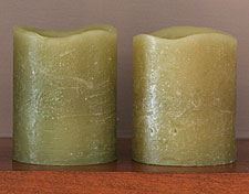 Flameless Sage Green Wax Votive 2 x 2.5 Set of 2