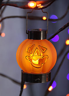 4 Inch LED Hanging Pumpkin Tealight
