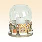 Old Fashioned Holiday Town with Flameless Candle and Glass Globe
