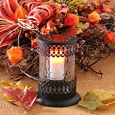 Flameless Tea Light Clear Hurricane Glass Holder