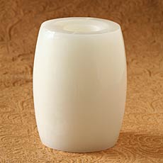 6 Inch Hurricane White Flameless Candle