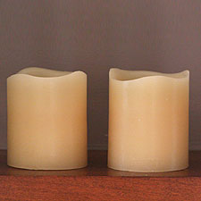 Flameless Ivory Wax Votive 2 x 2.5 Set of 2