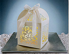 David Tutera Laser Cut Ribbon Tie Favor Box - 12 pack