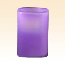 Flameless Candle 4 Inch Square Lavender Color Changing