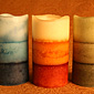 Layered Flameless Candles 3 Unique Scents with  Timer Set of 3