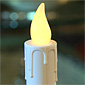 Flameless Candlestick With Brass Base Yellow LED 9 Inch