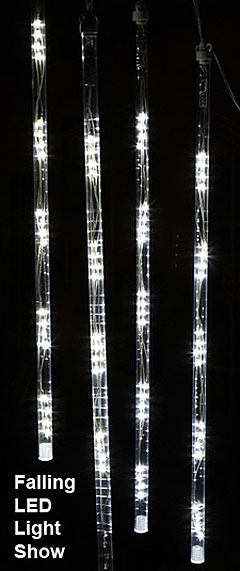 Falling Light Show - 4 Tubes 20 Bright White LED Each