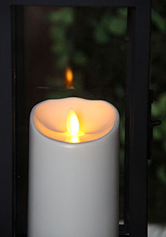 15 Inch Black Lantern - Luminara Candle - Timer