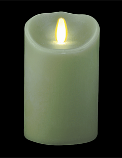 Luminara 5 Inch Light Green Flameless Wax Candle - Timer
