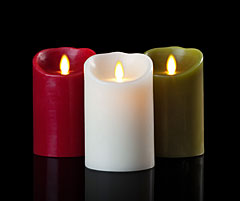 Luminara 7 Inch Burgundy Flameless Wax Candle - Timer