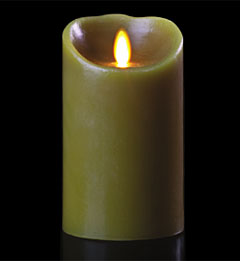 Luminara 7 Inch Sage Flameless Wax Candle - Timer