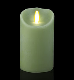Luminara 7 Inch Light Green Flameless Wax Candle - Timer