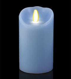 Luminara 7 Inch Light Blue Flameless Wax Candle - Timer