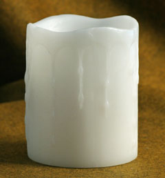 Flameless White Unscented Drip Candle 4x5 with Dual Timer