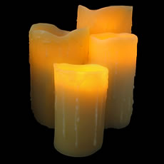 Beeswax Drip 3 x 6 Inch Battery Operated Candle Resin