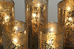 Set of 5 Mercury Glass Sting Lights - Electric