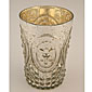 Silver Mercury Glass Votive Holder with Fleur-de-lis Design