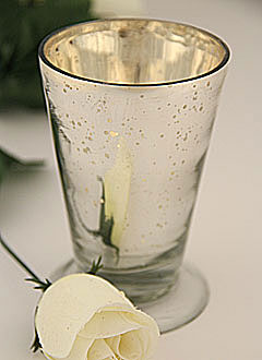 Silver Mercury Glass Vase - 4.75 Inch Tall