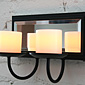 Black Classic Mirrored Flameless Double Wall Sconce