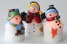 Flameless Snow Family - Set Of 3 Candles