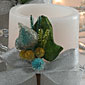 Beaded Garland Flameless 3 x 6 LED Candle with Ribbon