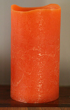 Flameless Pumpkin Colored Candle 3x6  with Timer
