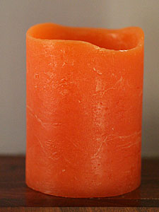 Flameless Pumpkin Colored Candle 3x4  with Timer