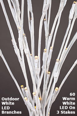 Outdoor Holiday Twinkling Branch Warm White LED - White Branches