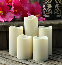Outdoor Flameless Candles Set of 5 with 5 Hour Timer