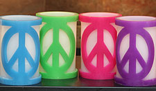 Flameless Color Changing Peace Symbol Candle - Blue