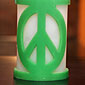 Flameless Color Changing Peace Symbol Candle - Green