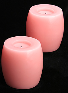 4 Inch Hurricane Pink Vanilla Scent Flameless Candle Set of 2