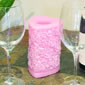 Heart Shaped Pink Flameless Candle Set Of 3