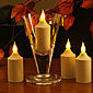 Flameless Set of 4 Rechargeable Votive Tea Lights with Base