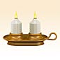 Flameless Set of 2 Rechargeable Votive Tea Lights with Base