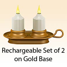 Flameless Set of 2 Rechargeable Votive Tea Lights with Base